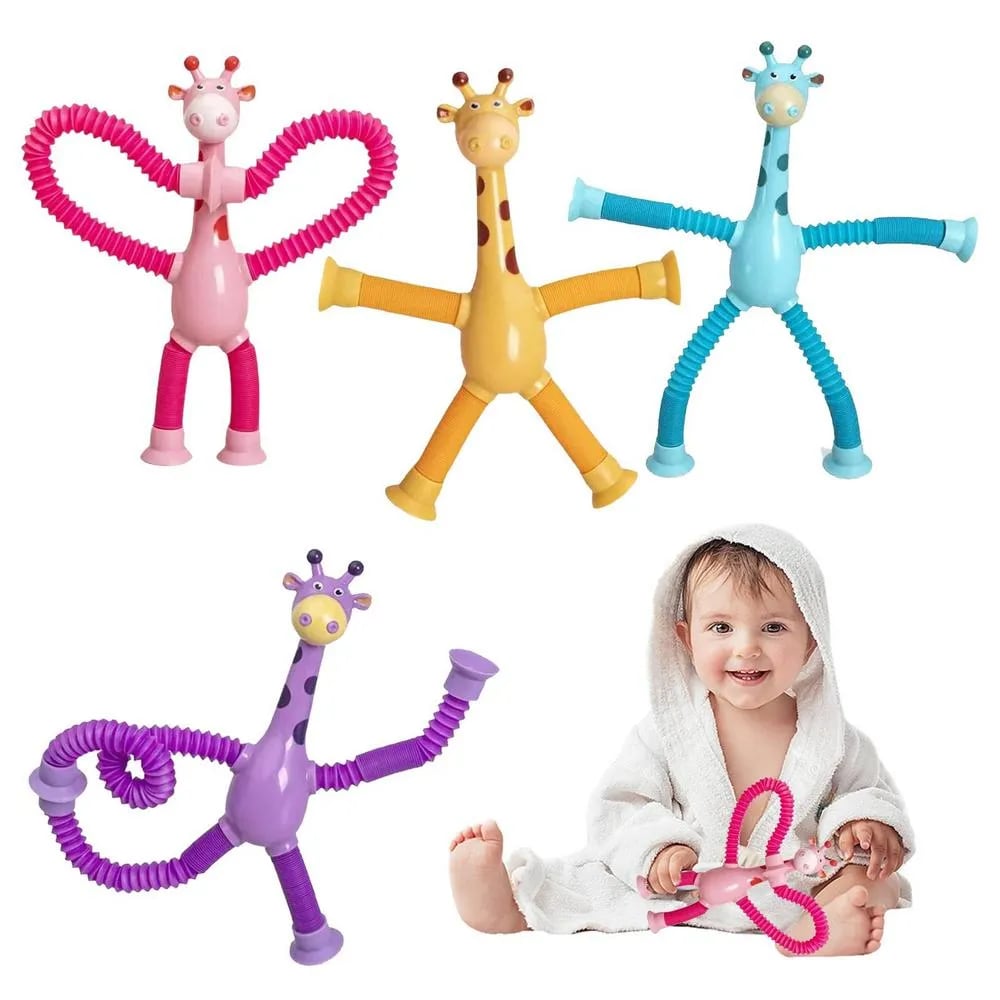 🎉 Suction Cup Pop Tube Giraffe Toys, Puzzle Toys