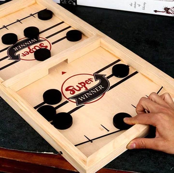 [LAST DAY SALE]Wooden Sling Hockey Board Game